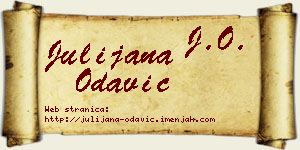 Julijana Odavić vizit kartica